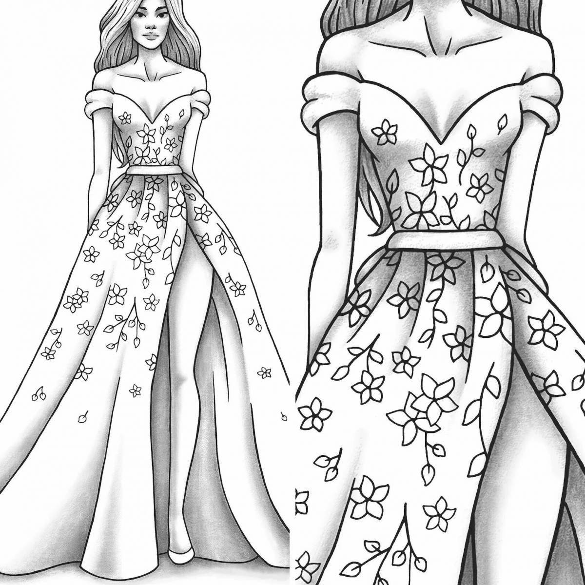 Coloring pages clothes for girls fashion