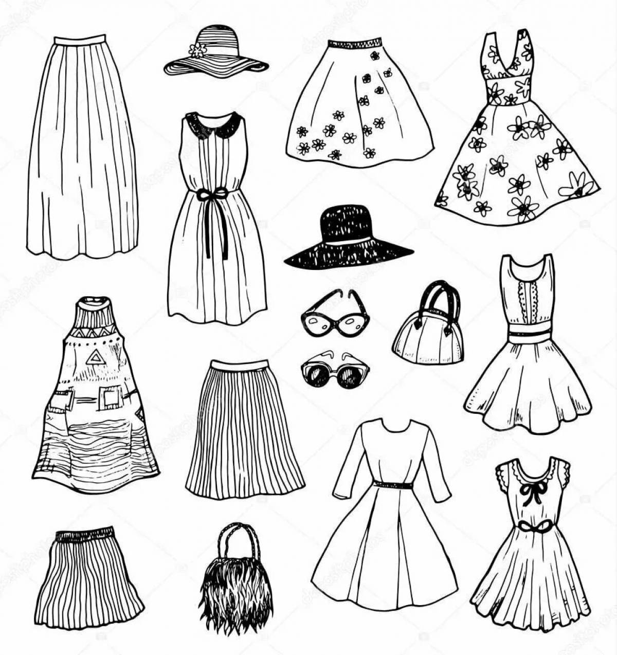 Cute coloring pages clothes for girls fashion