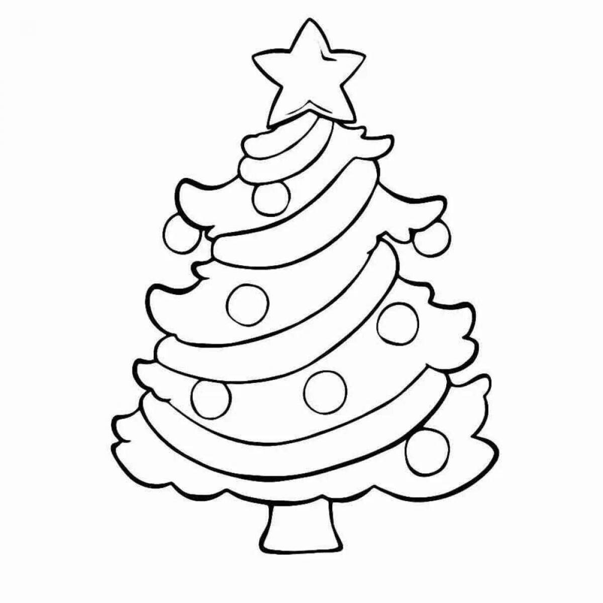 Буйная раскраска рождественская елка для детей