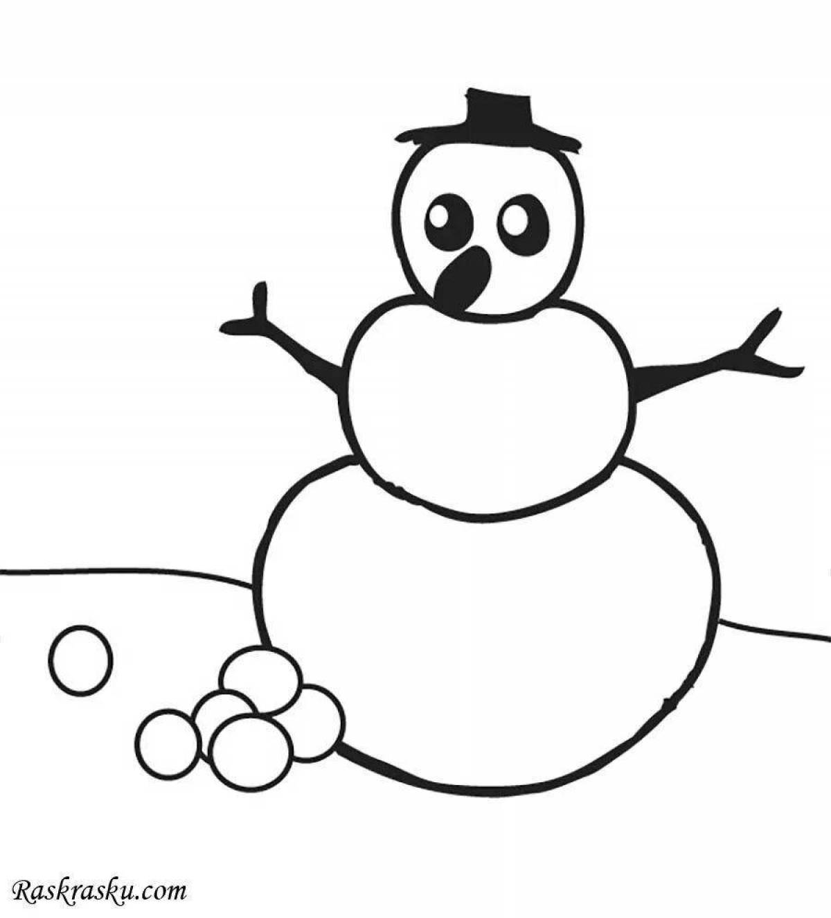 Светящаяся раскраска снеговик для детей