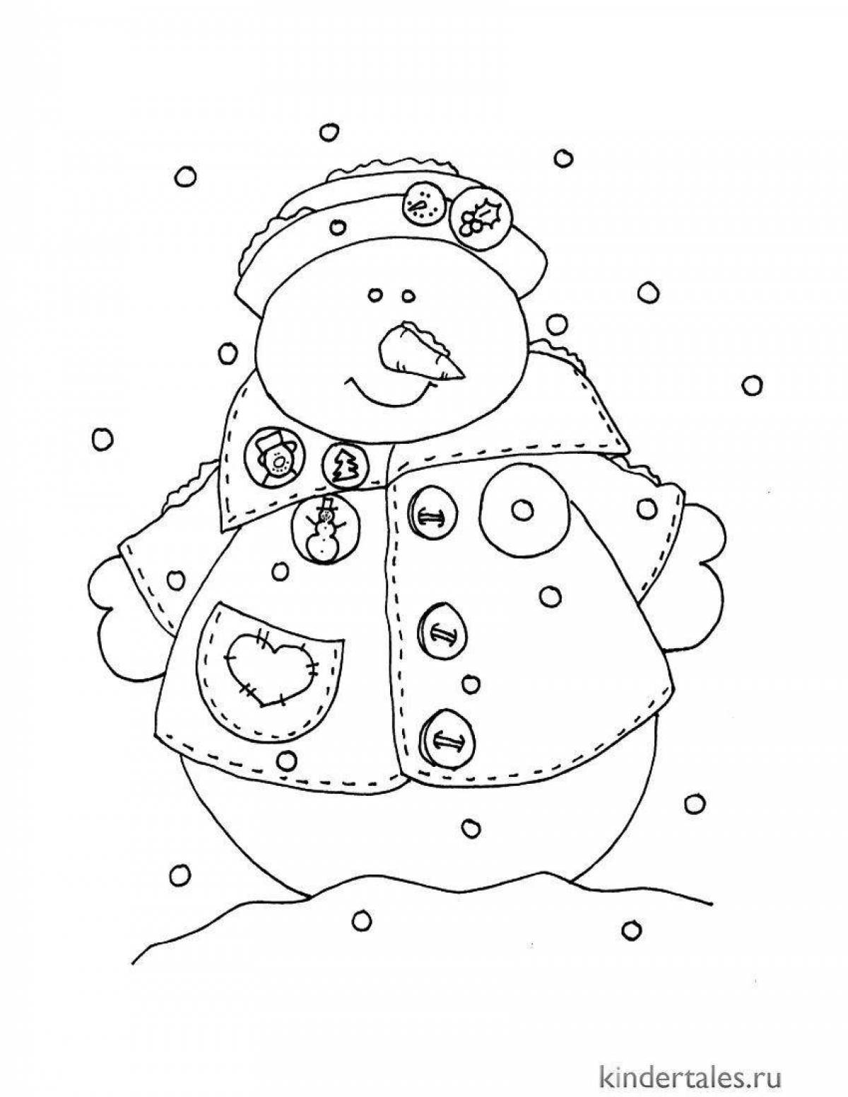 Выдающаяся раскраска снеговик для детей