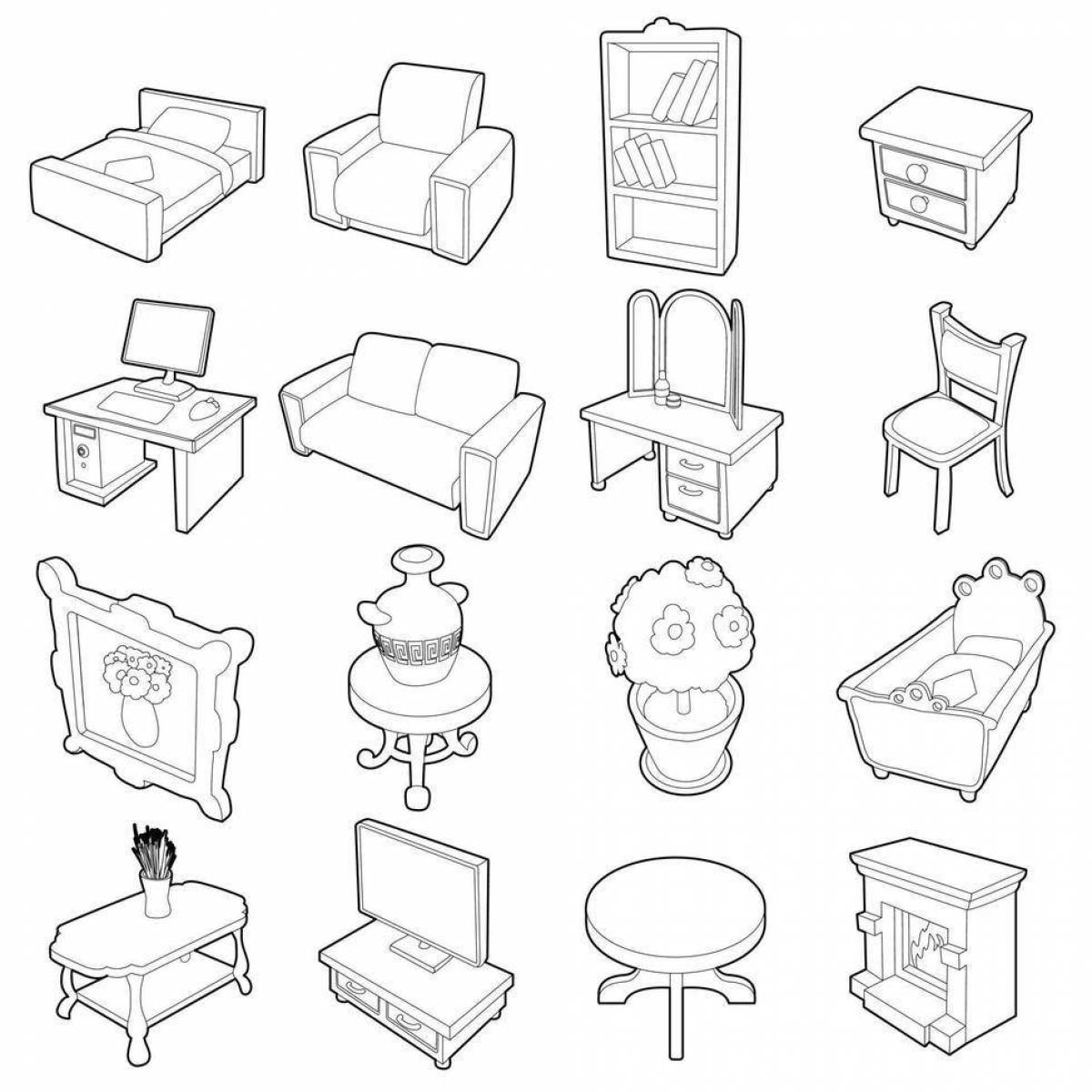 Контурные изображения мебели
