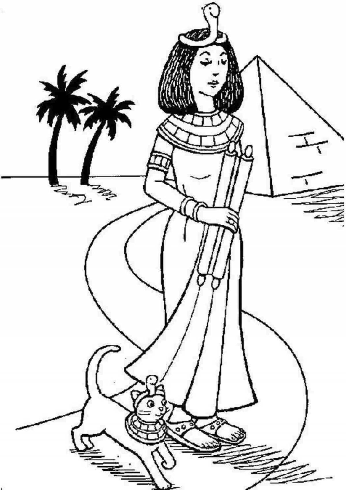 Раскраска Клеопатра царица в Египте