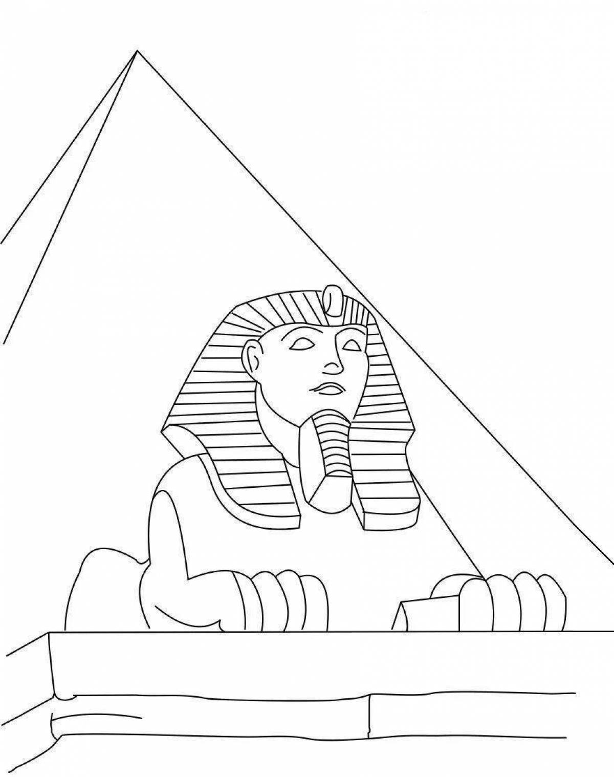 Рисунки древний мир 5 класс. Пирамиды и сфинксы древнего Египта. Древний Египет сфинкс раскрашенный. Древний Египет пирамида Хеопса рисунок. Сфинкс статуя в Египте рисунок.