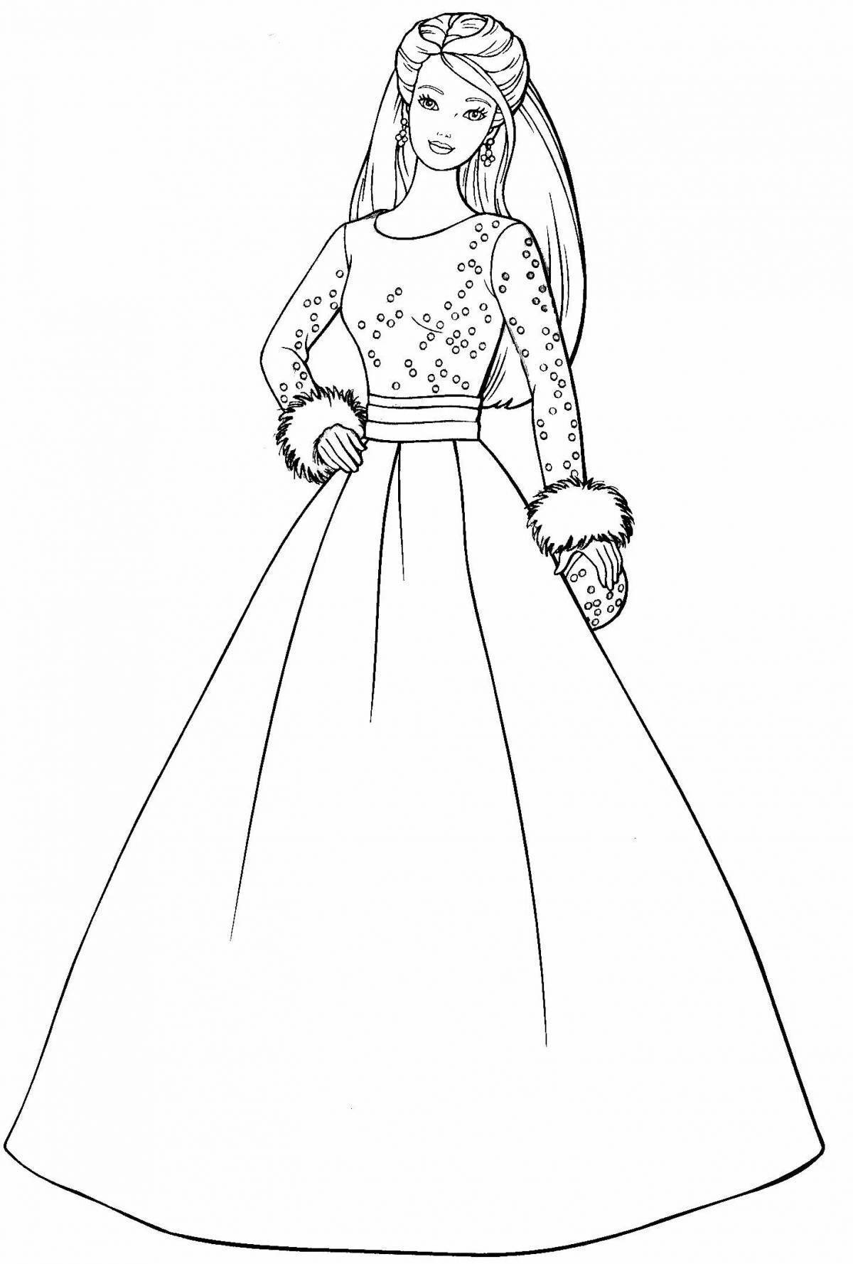 Барби рисунок раскраска принцесса