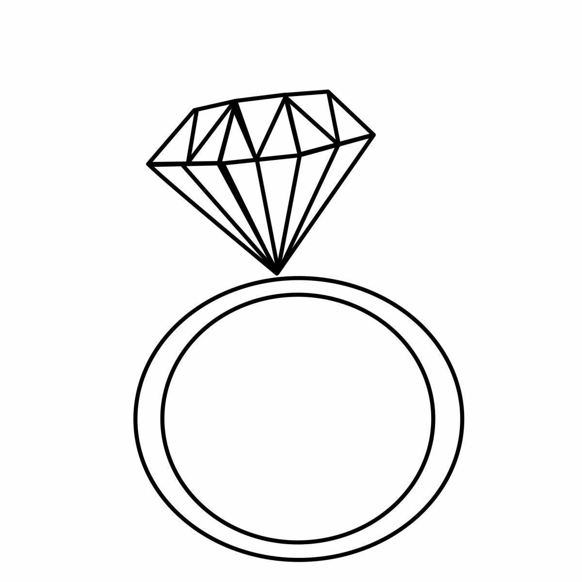 Раскраска кольцо с бриллиантом