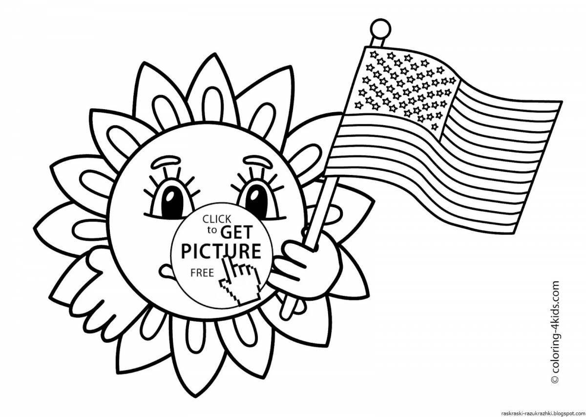 Sweet belarusian flag coloring page for kids