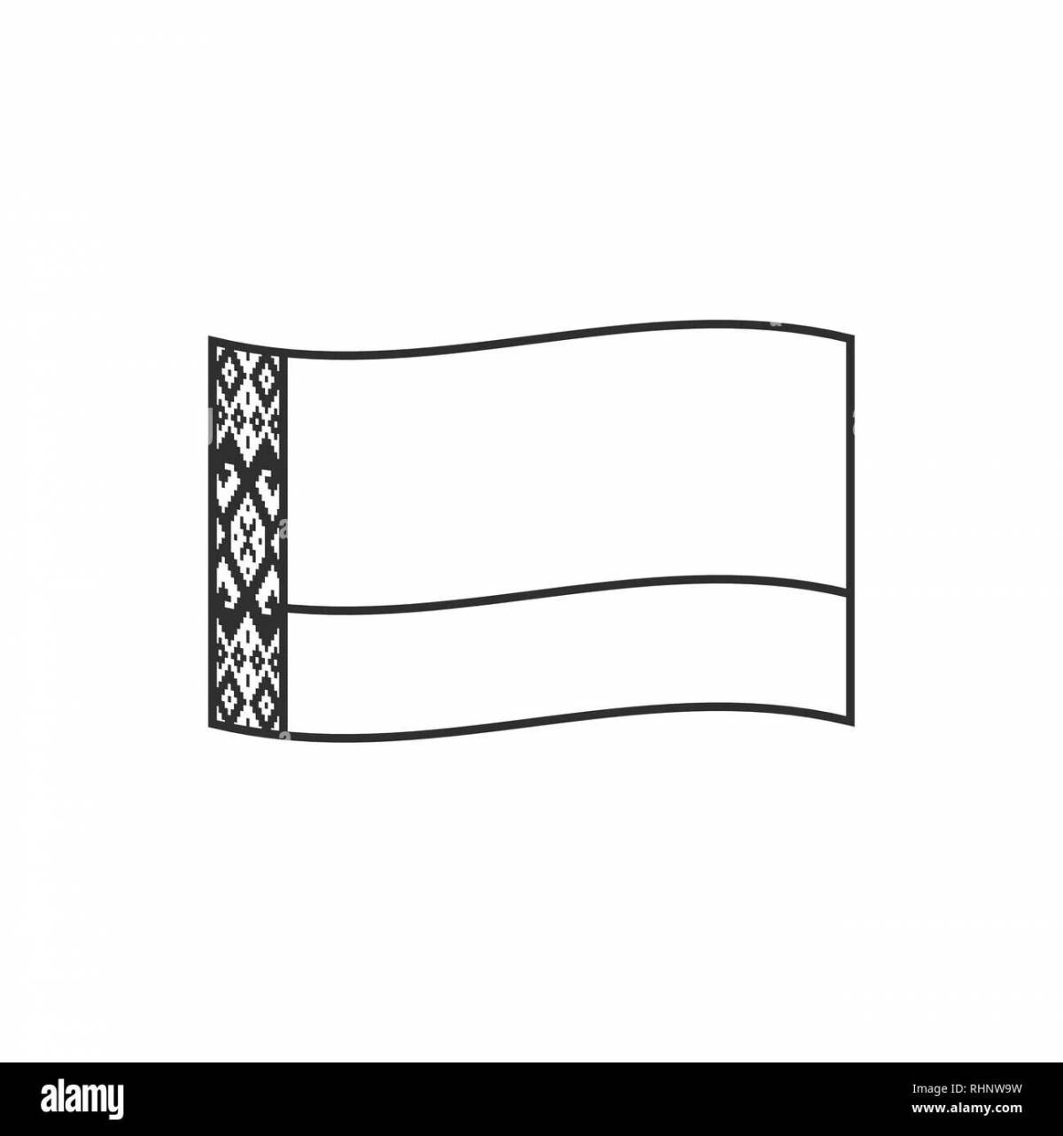 Relaxing belarusian flag coloring page for kids