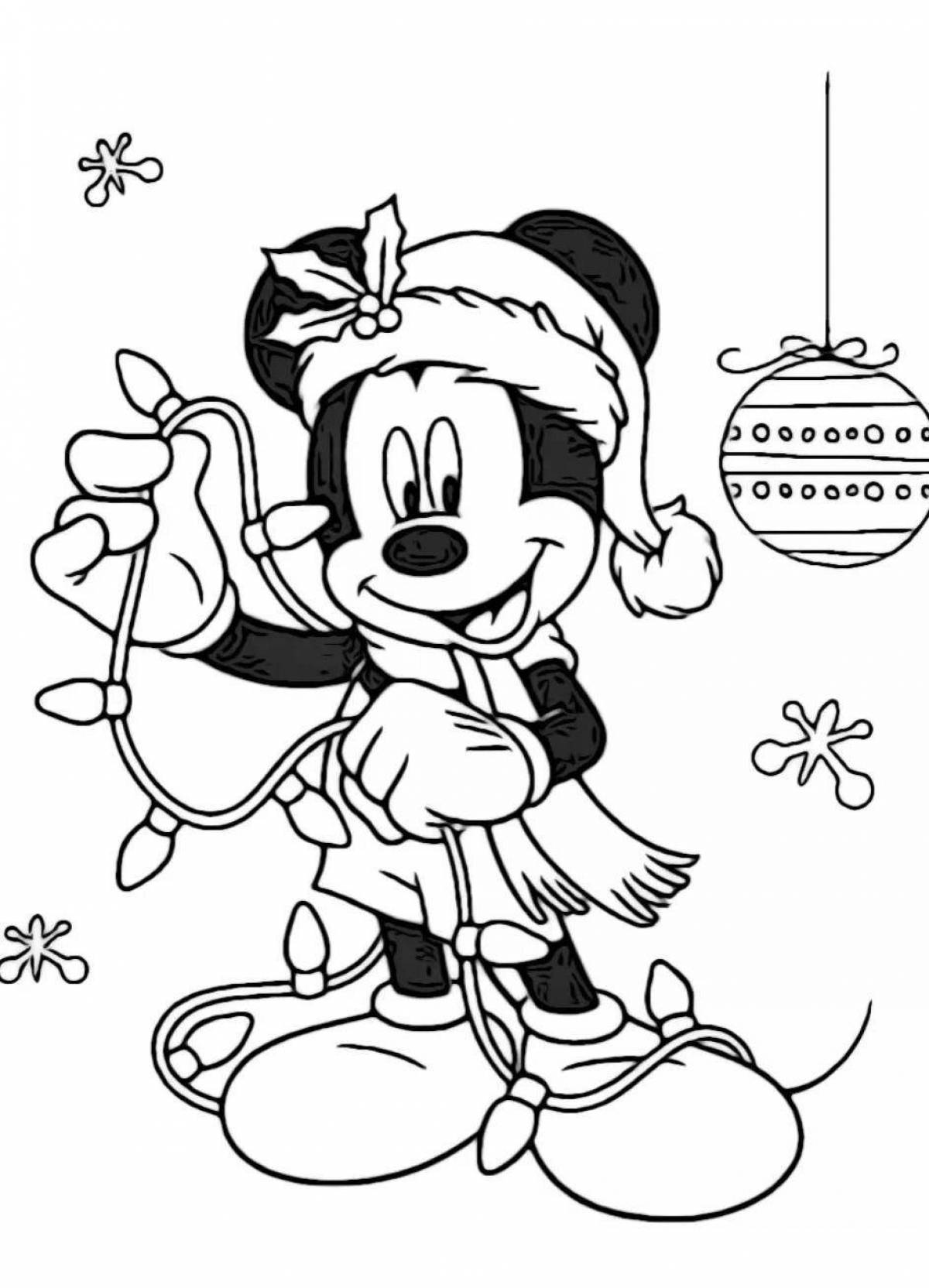 Mickey mouse colorful Christmas coloring book