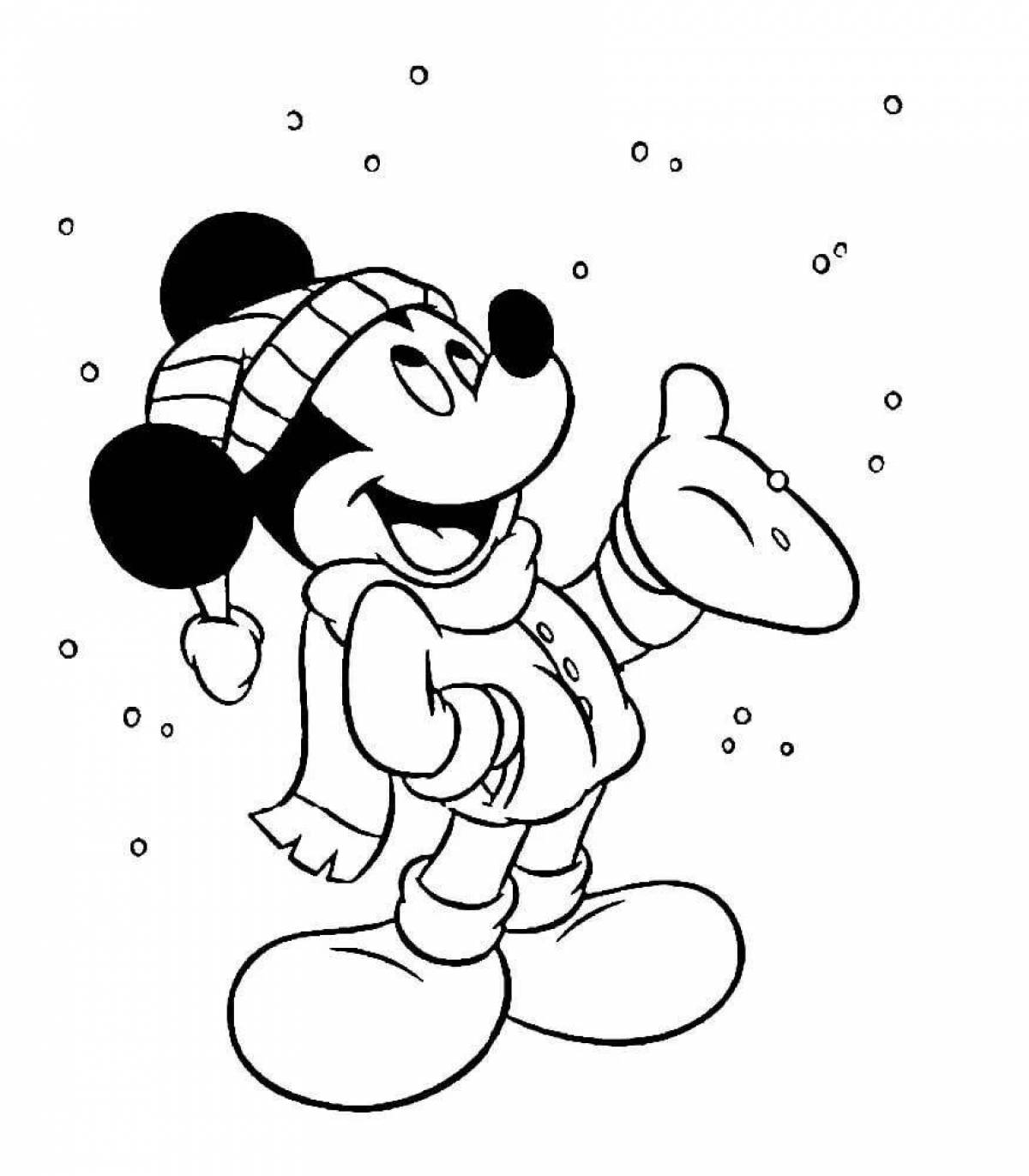 Colouring merry mickey mouse new year