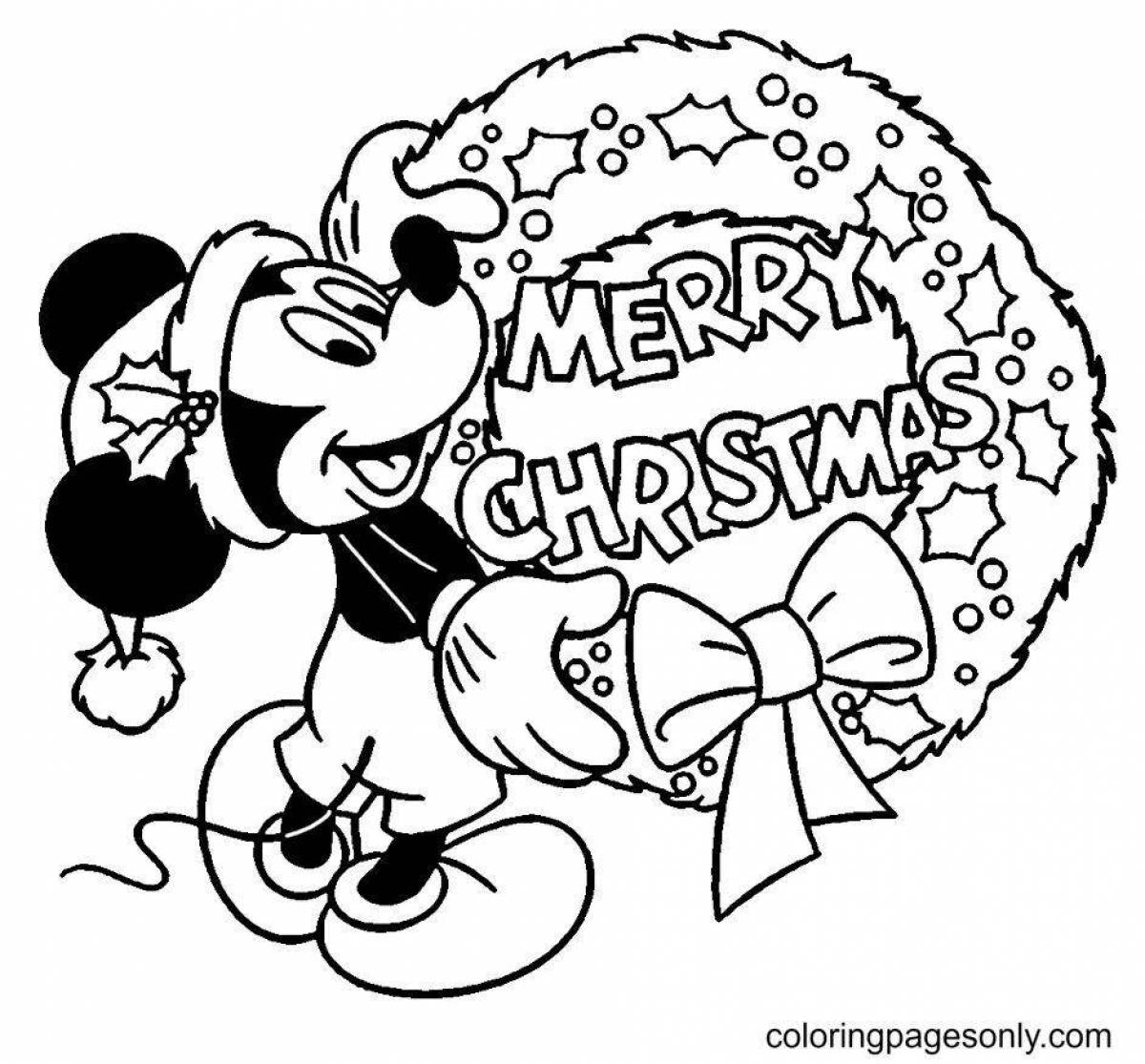 Joyful mickey mouse christmas coloring book