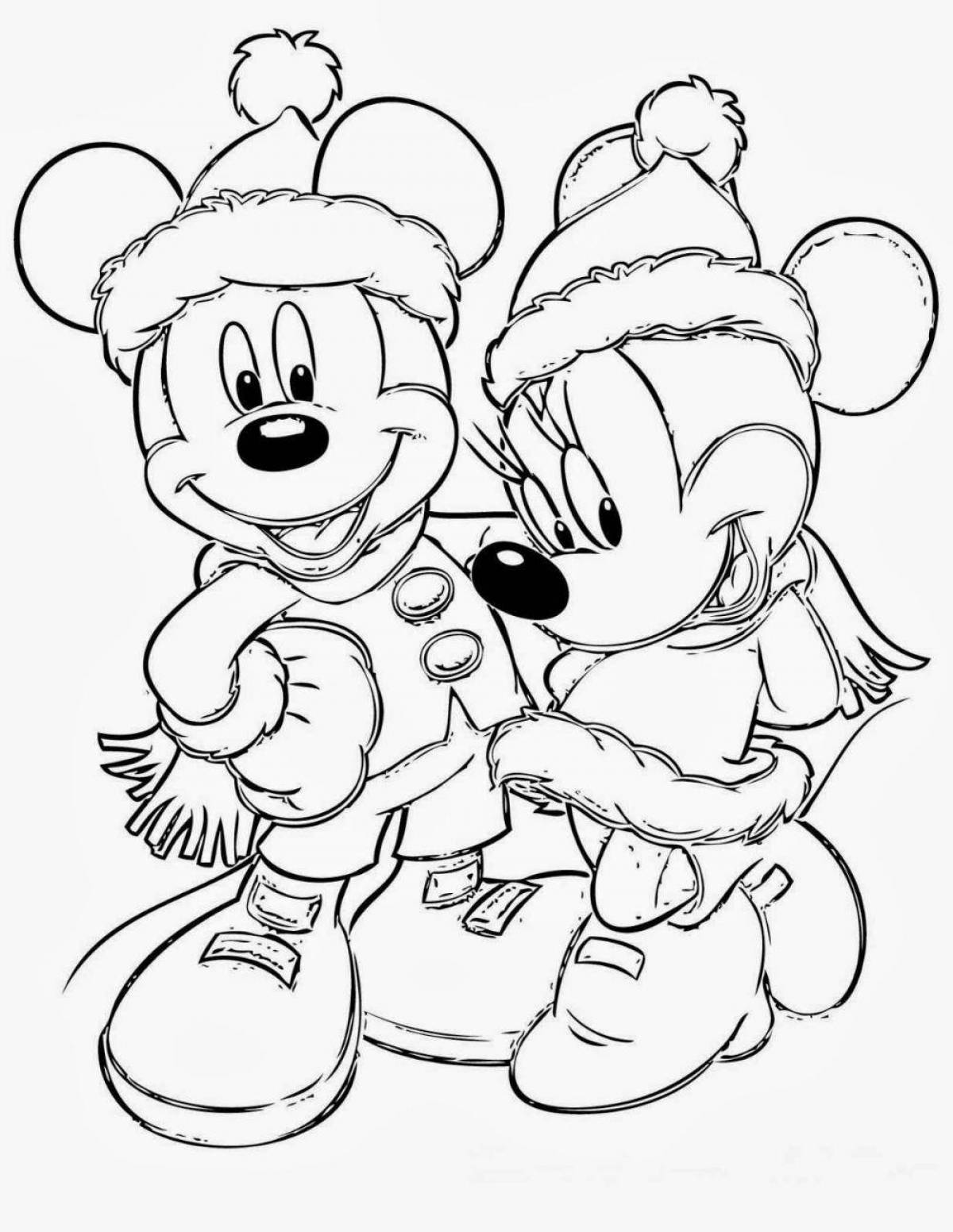 Joyful mickey mouse christmas coloring book