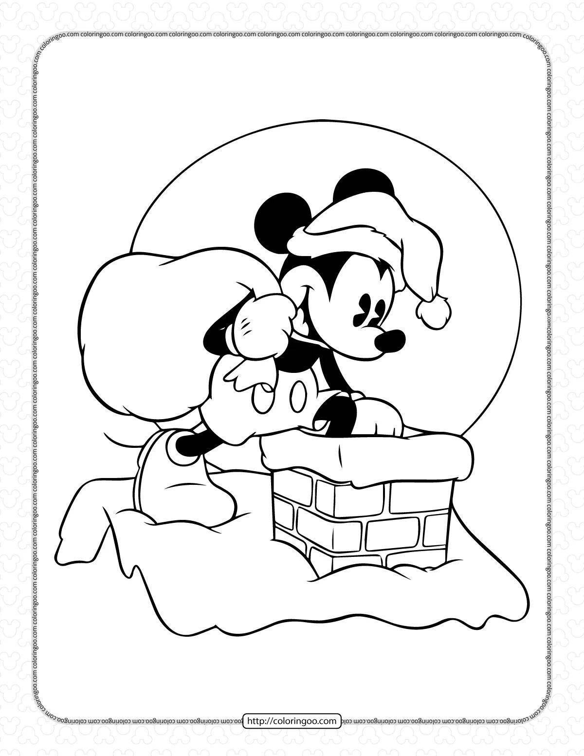 Awesome Mickey Mouse Christmas Coloring Book