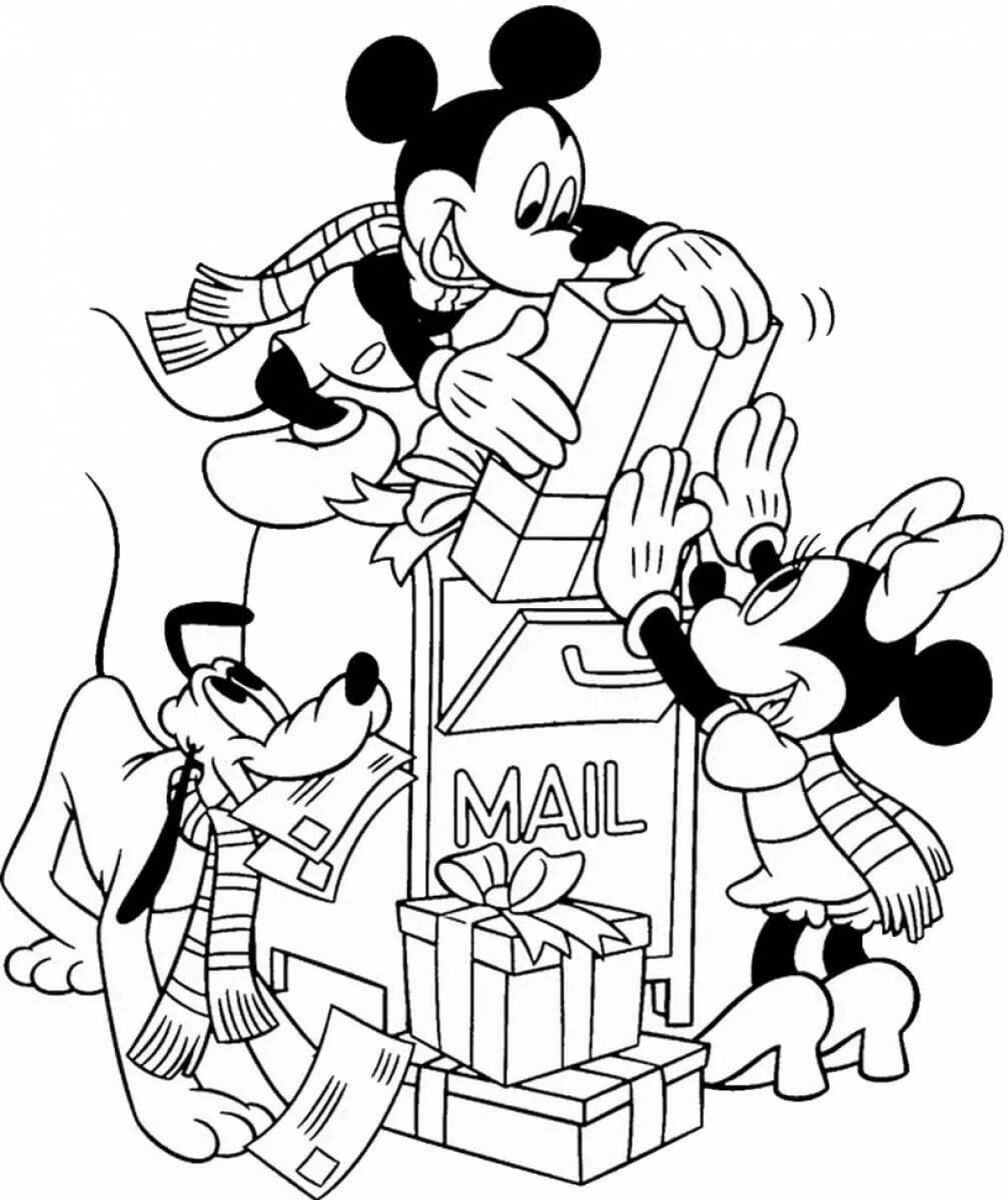 Mickey Mouse animated Christmas coloring book