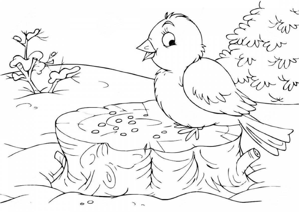 Animated winter animal coloring page