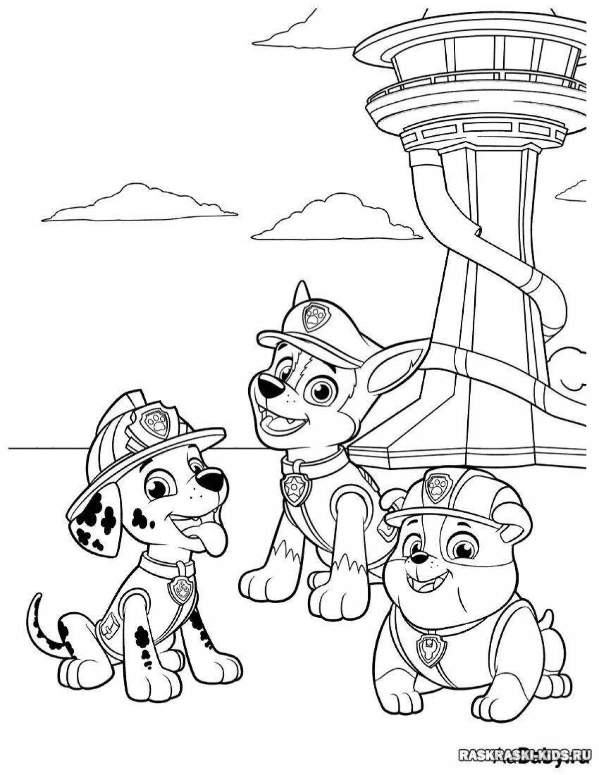 Fun coloring page paw patrol for kids