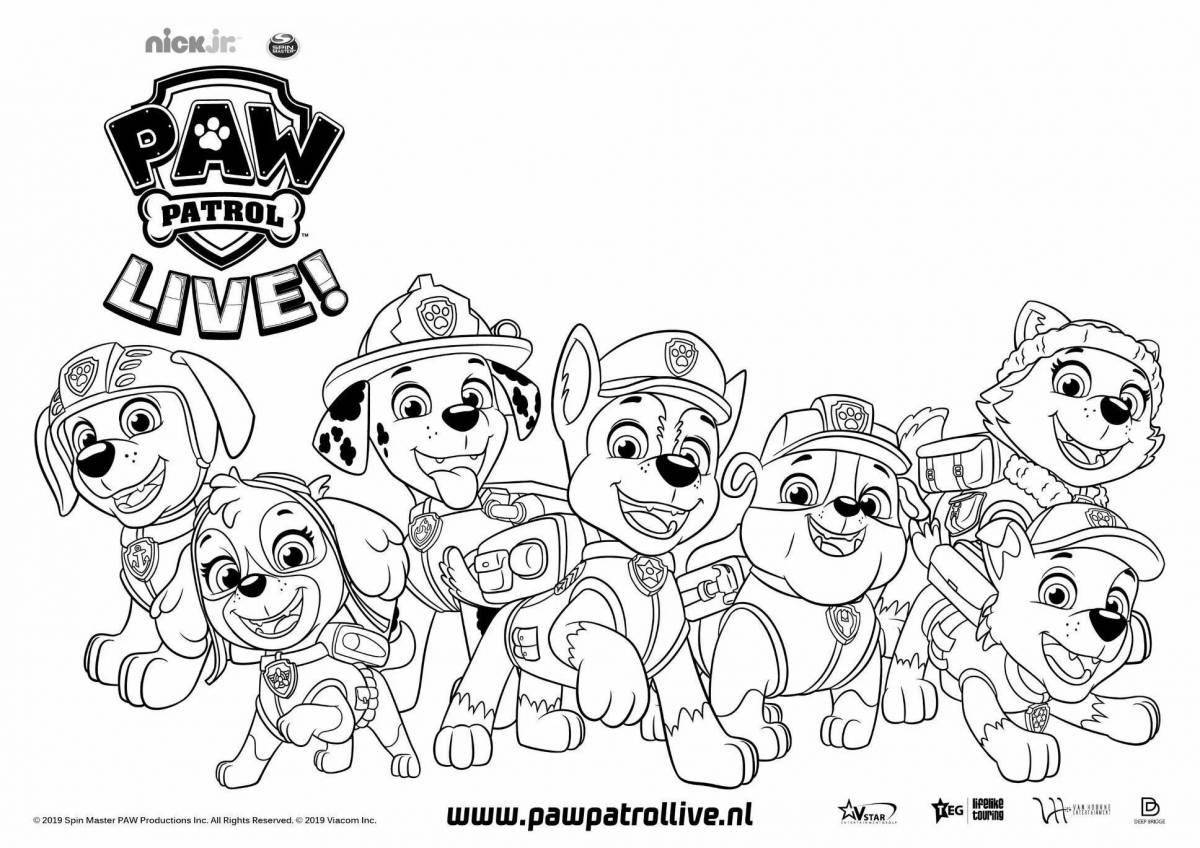 Puppy Patrol Magical Coloring Page for Toddlers