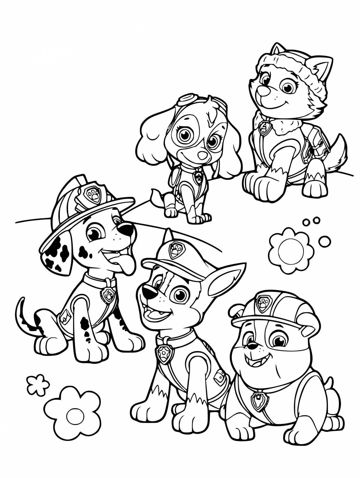 Attractive Paw Patrol Coloring Page for Toddlers