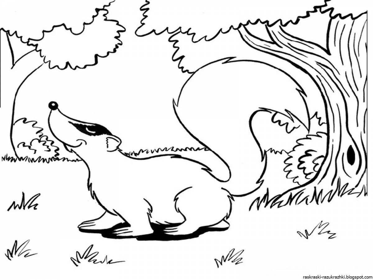 Adorable wild animal coloring page for kids