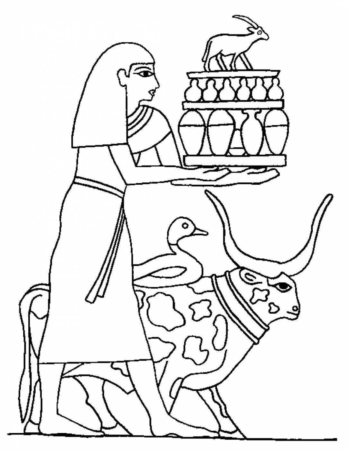 Colorful ancient egypt coloring book for kids