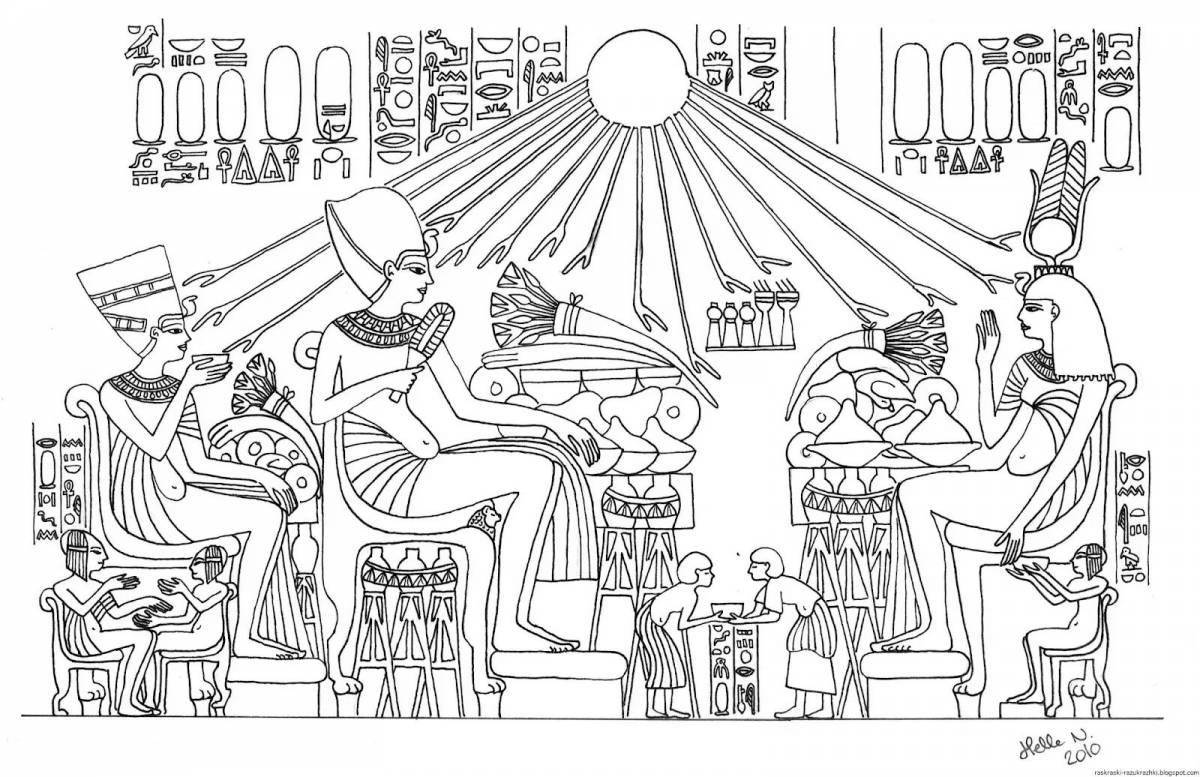 Изысканная раскраска древний египет для детей