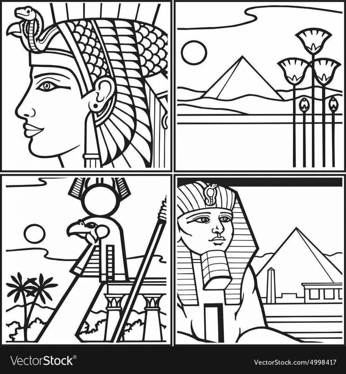 Сказочная раскраска древний египет для детей