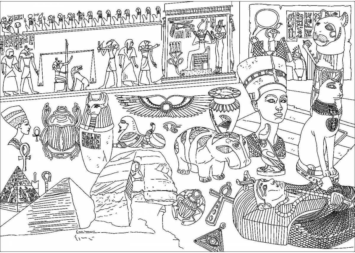 Beautiful ancient egypt coloring book for kids