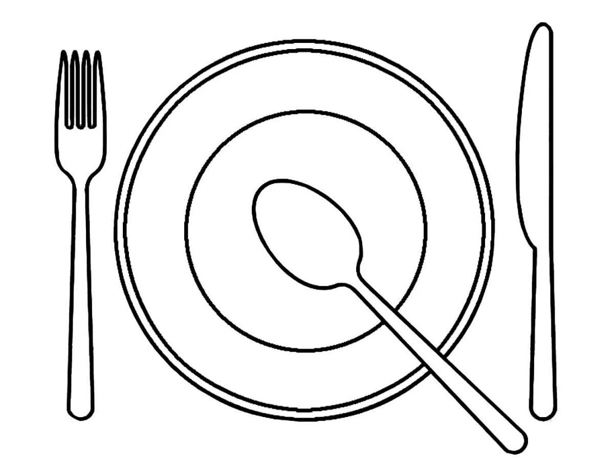 Children's cutlery coloring book