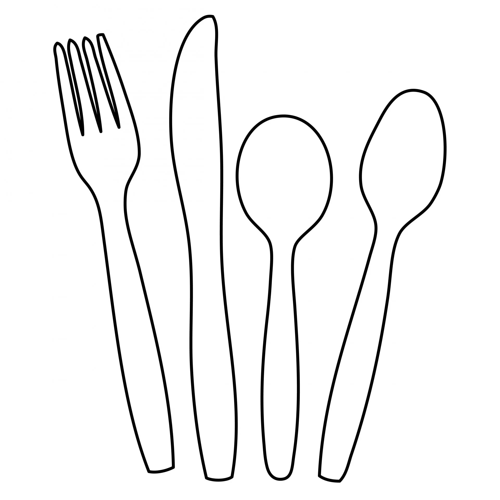 Fun coloring book for cutlery for preschoolers
