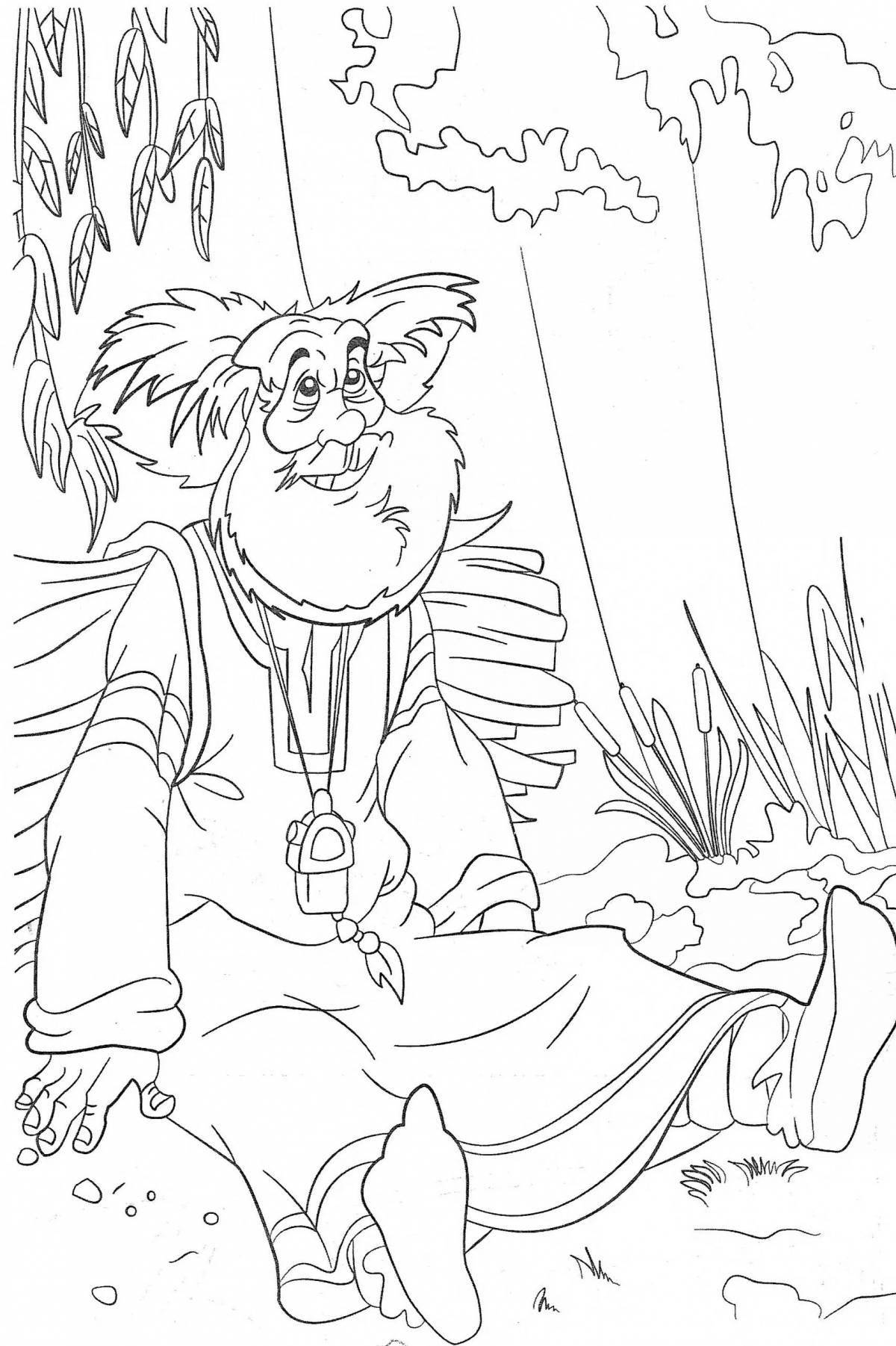 Coloring book luminous prince vladimir red sun