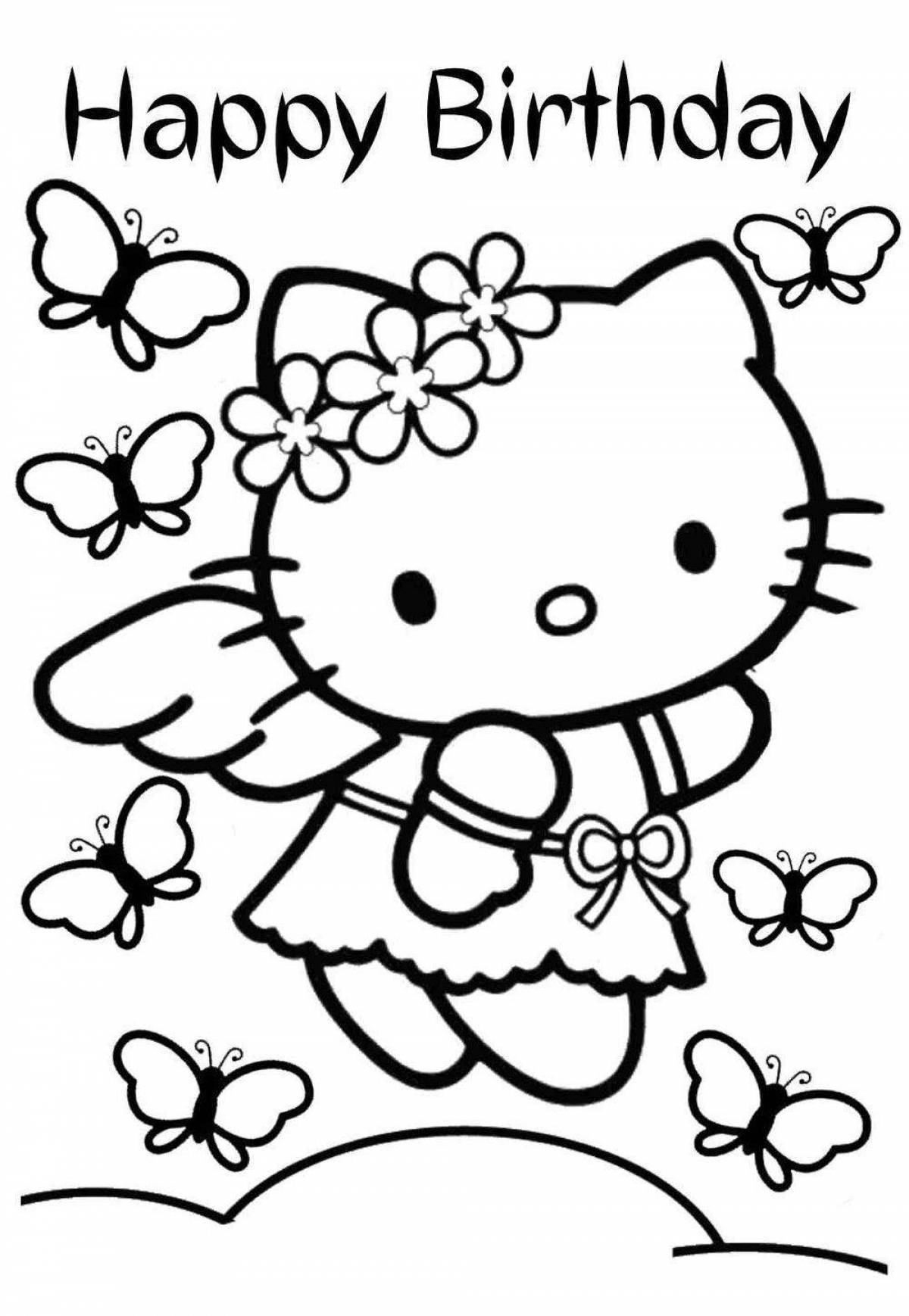 Exquisite coloring hello kitty with heart