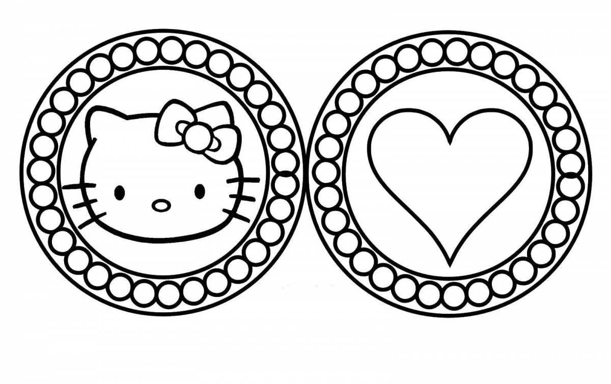 Coloring hello kitty with heart
