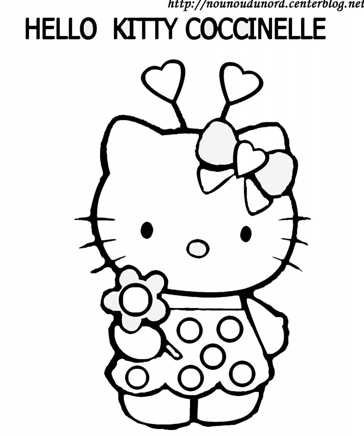 Dazzling coloring hello kitty with a heart