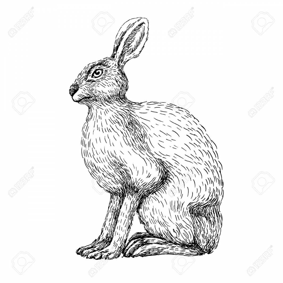 Fun coloring hare for kids