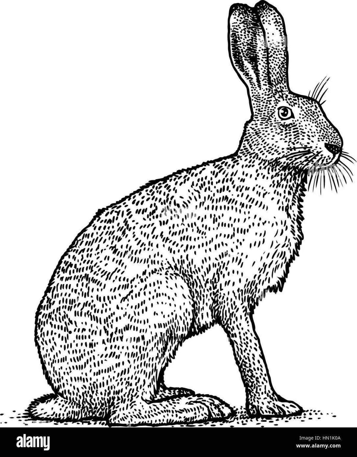 Radiant hare coloring book for children
