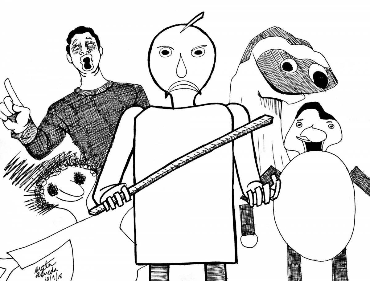 Fun coloring baldi for kids