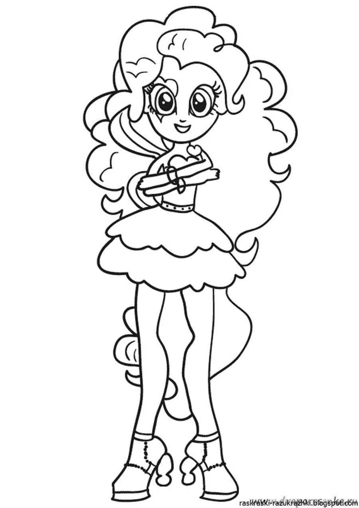 Pinkie Pie happy equestria girls coloring page