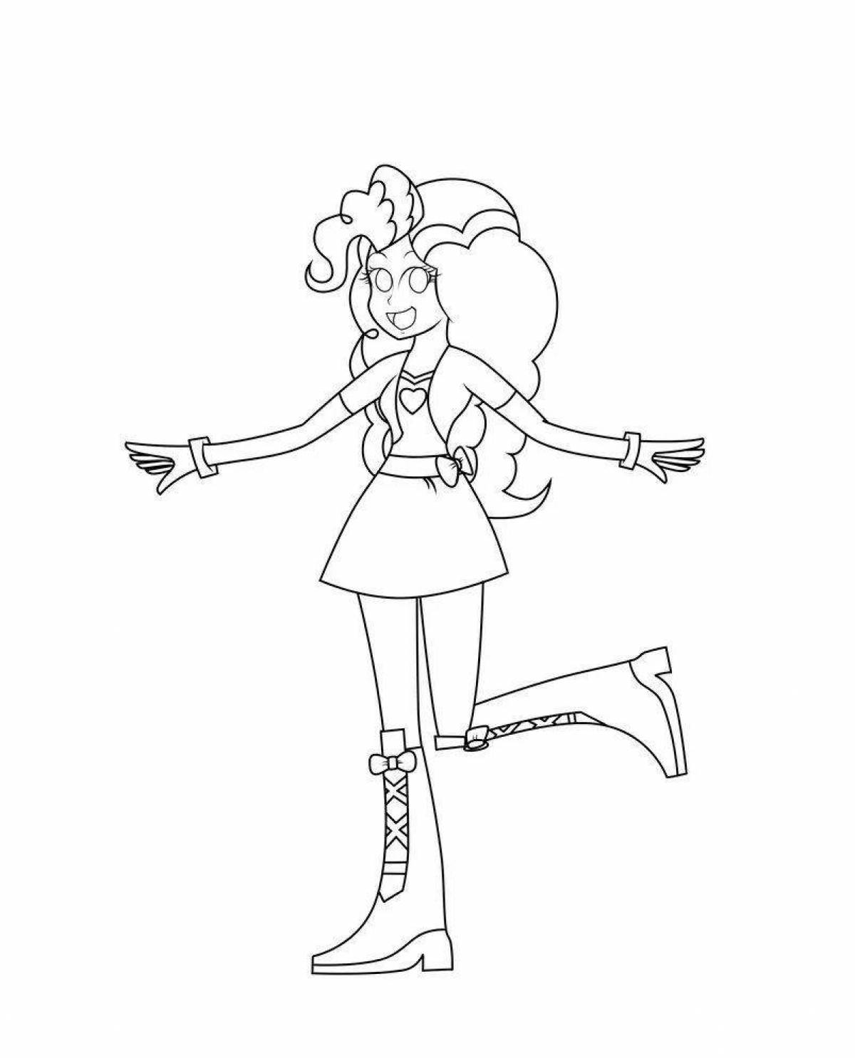 Pinkie Pie Charming Equestria Girls Coloring Page