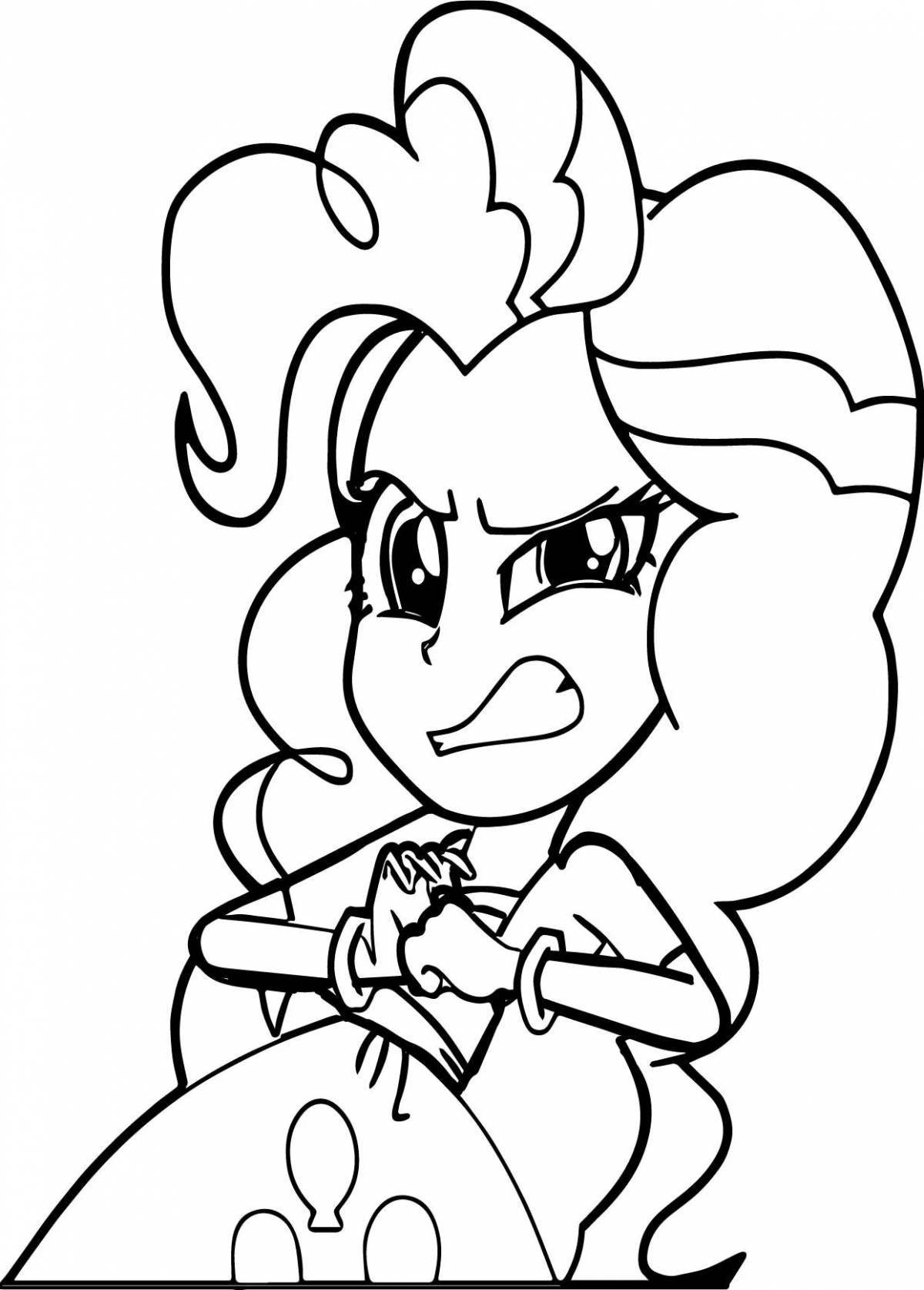 Pinkie Pie glowing equestria girls coloring page