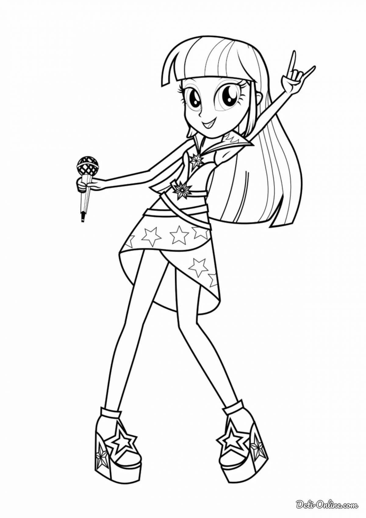 Coloring page joyous equestria girls pinkie pie