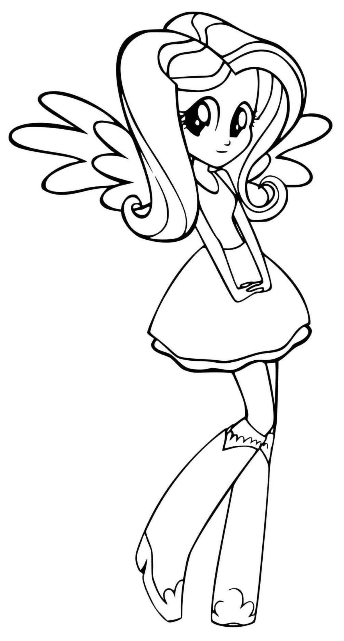 Pinkie Pie fairy tale equestria girls coloring page