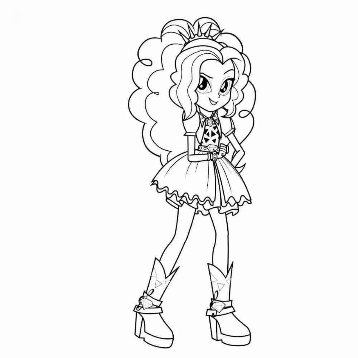 Pinkie Pie's Equestria Glamor Girls Coloring Page