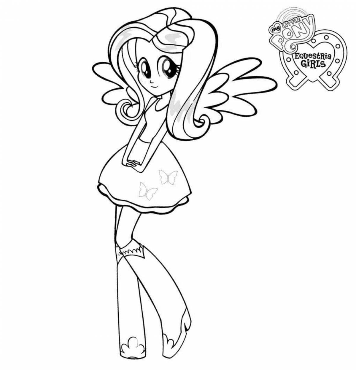 Equestria Awesome Girls Pinkie Pie Coloring Page