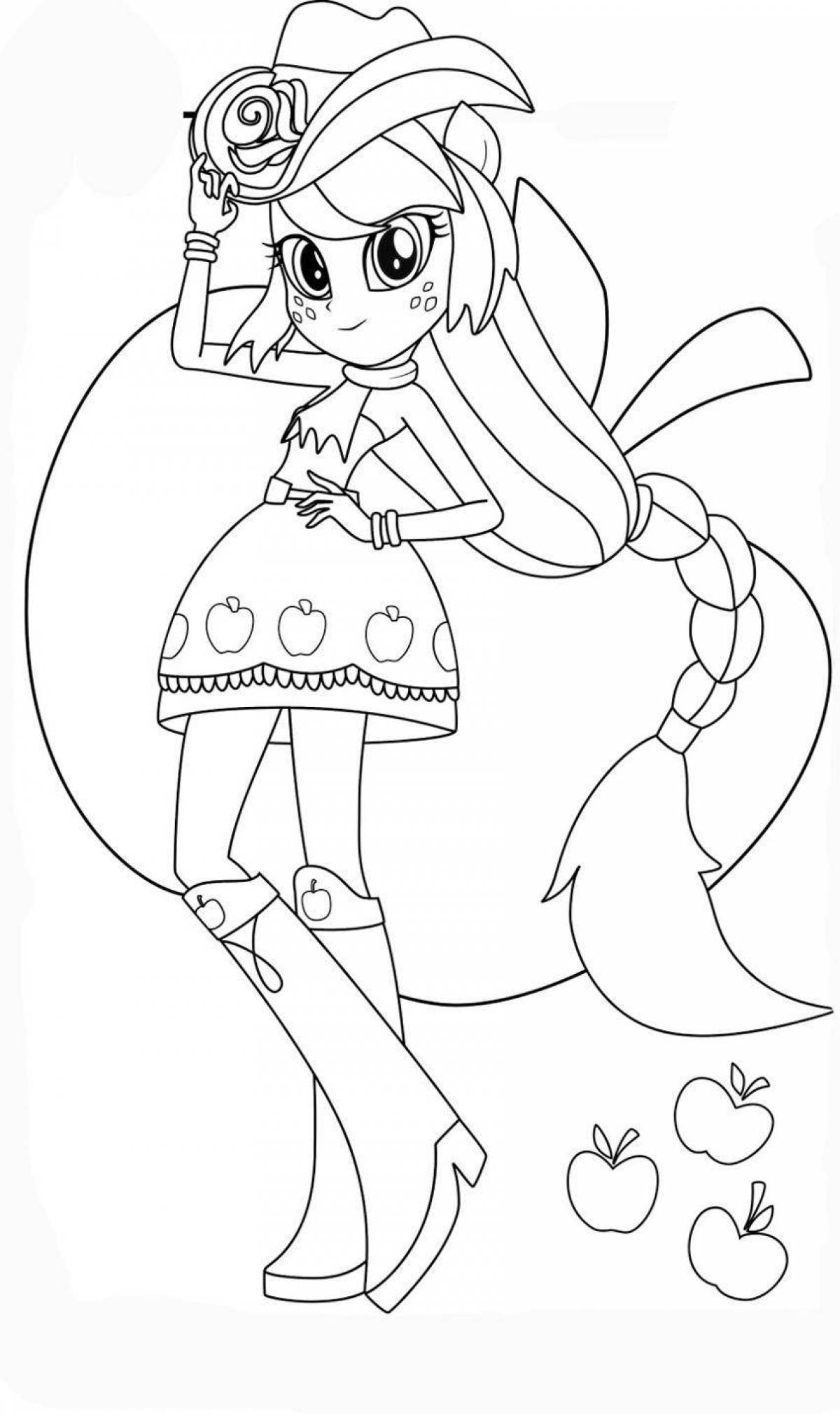 Adorable Equestria Girls Pinkie Pie coloring book