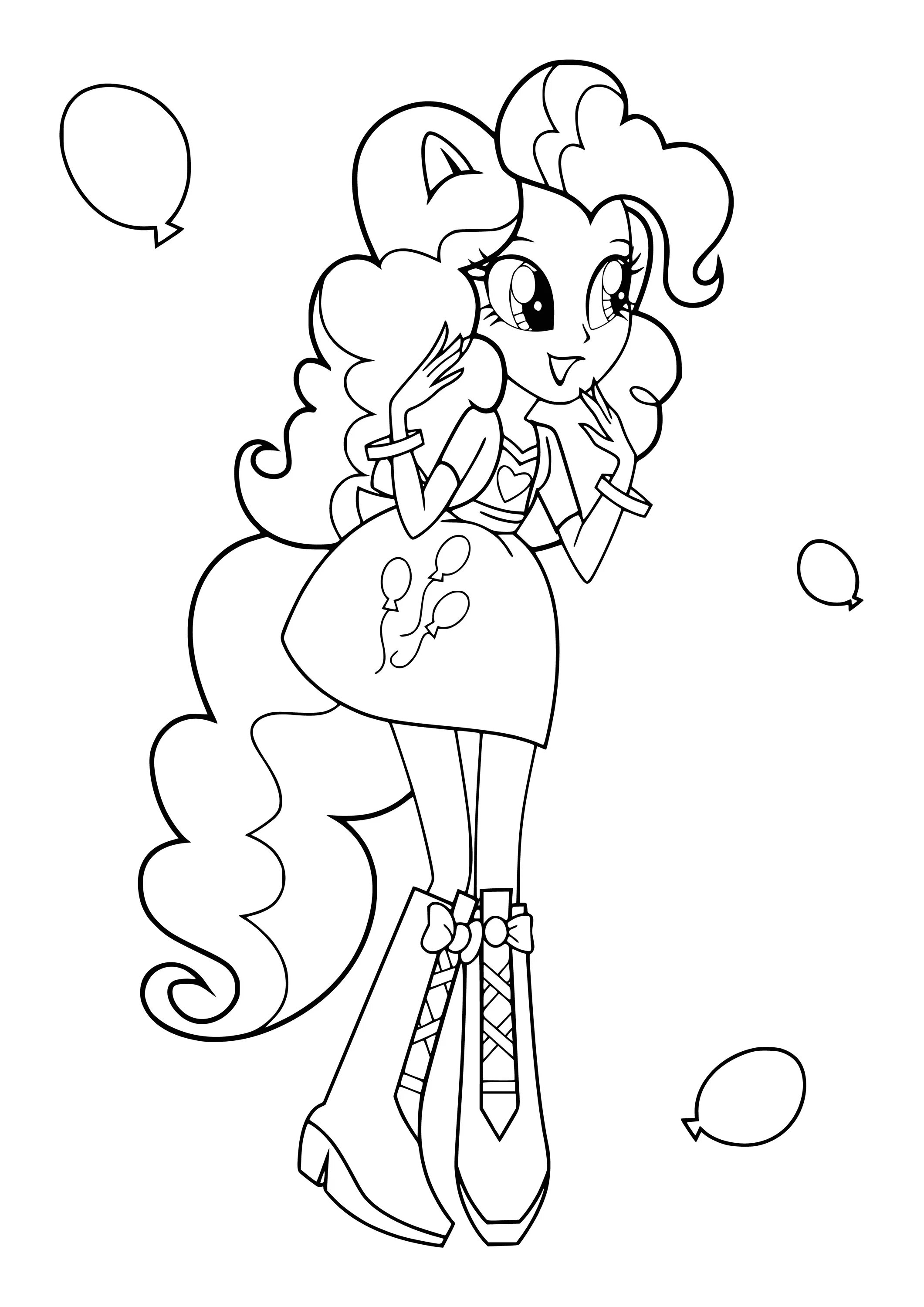 Coloring lovely equestria girls pinkie pie
