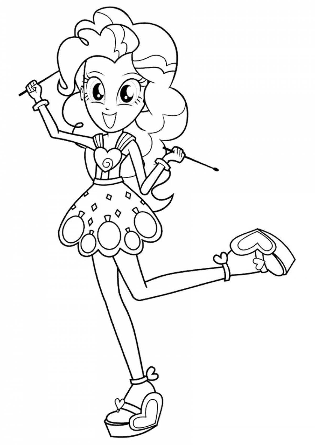 Pinkie Pie cute equestria girls coloring page