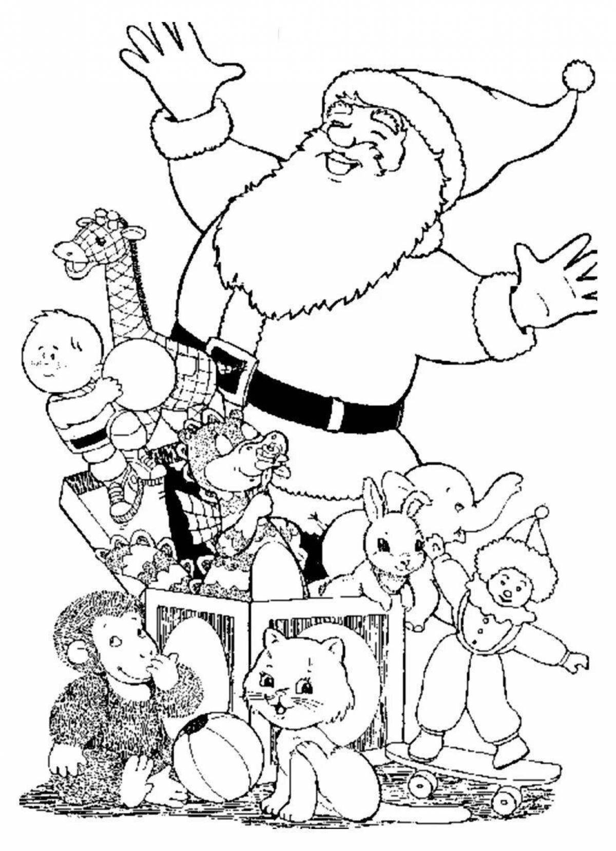 Rampant Santa Claus and Bunny coloring book