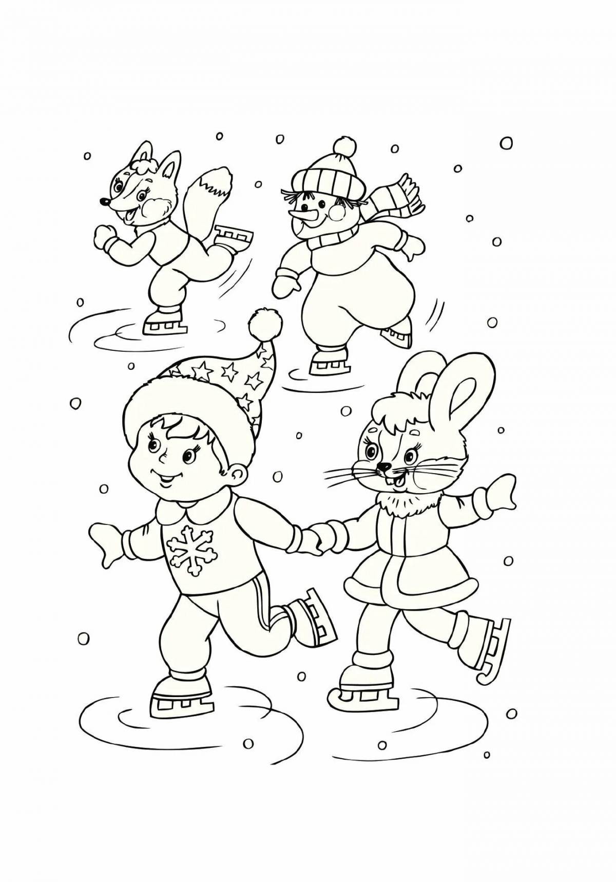 Dazzling santa claus and bunny coloring book