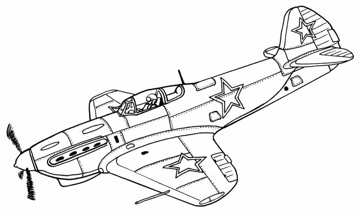 Attractive airplane coloring page