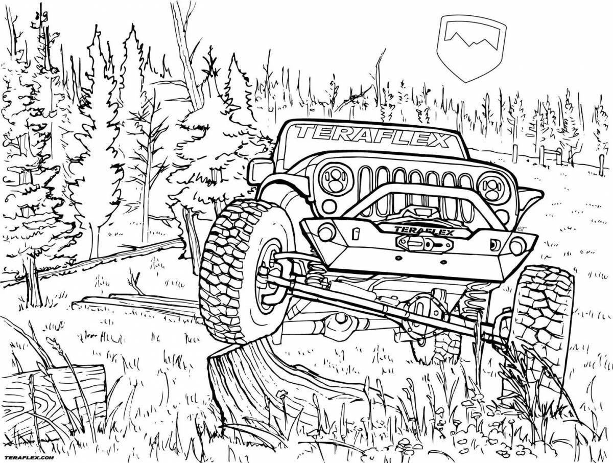Coloring pages for complex cars for boys